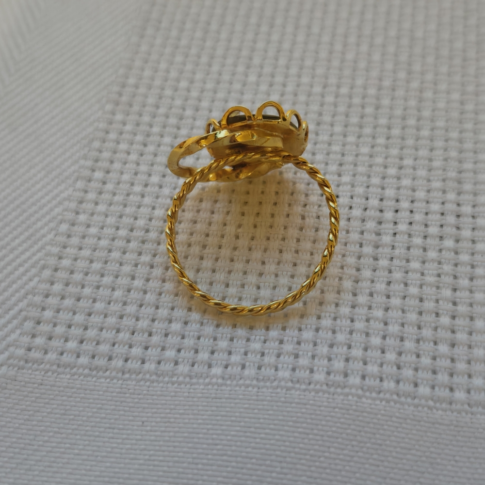 Adjustable Gold & Abalone Ring - image 2